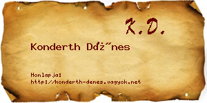 Konderth Dénes névjegykártya